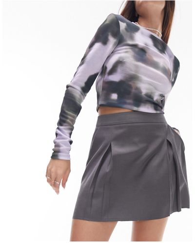 TOPSHOP Tailored Mini Skirt - Gray
