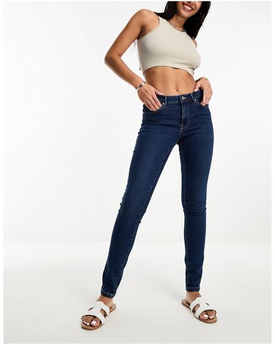 Vero Moda Skinny Mid Rise Jeans - Blue
