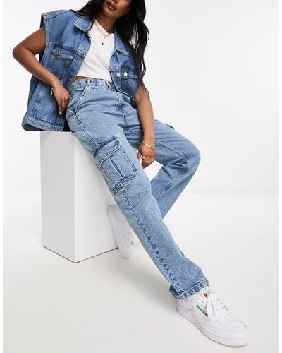 WÅVEN – kelby – schlichte, e cargo-jeans im stil der 90er - Blau