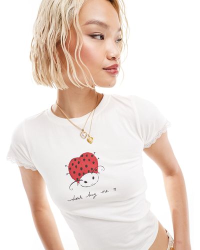 Motel Don't Bug Me Ladybird T-shirt - White