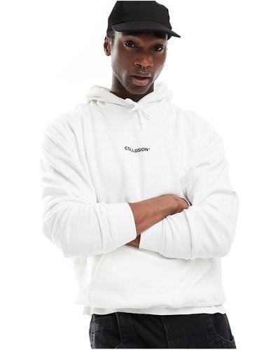 Collusion Central Logo Hoodie - White