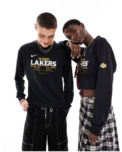 Nike Basketball Nba Unisex La Lakers Graphic Long Sleeve - Black