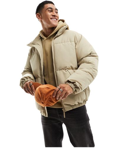 Pull&Bear Oversized Puffer Jacket - Natural