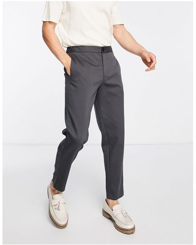 SELECTED Slim Fit Tapered Smart Trousers - Grey