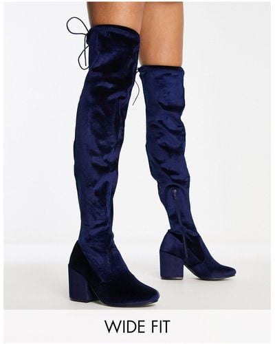 Simply Be Cheri Over-the-knee Boots - Blue