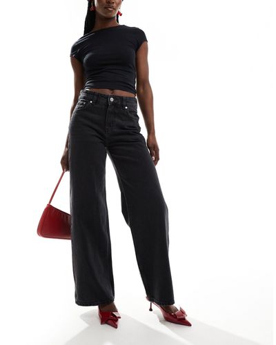 & Other Stories Gio Mid Waist Relaxed Wide Leg Jeans - Black