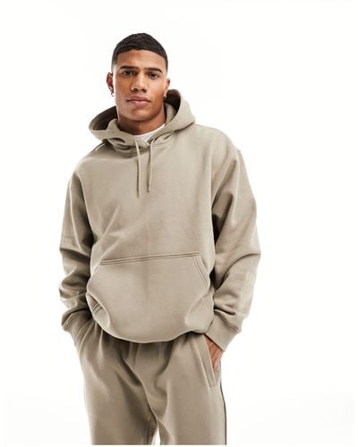 Weekday Co-ord Relaxed Fit Heavyweight Jersey Hoodie - Natural