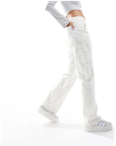 Abercrombie & Fitch Pantalones cargo color crema holgados - Blanco