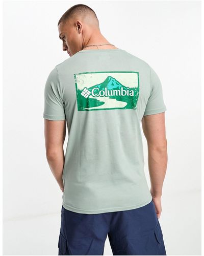Columbia Camiseta con estampado gráfico en la espalda rapid ridge exclusiva en asos - Verde