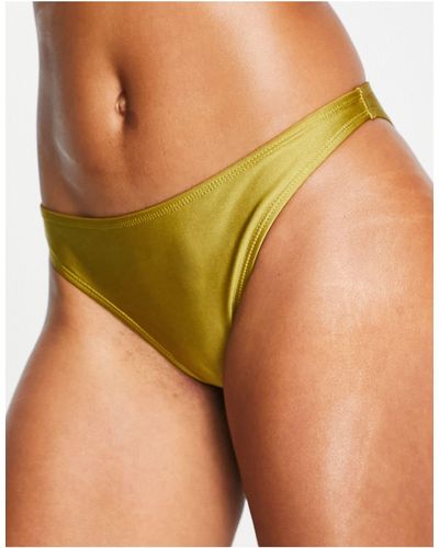 NA-KD – hochglänzende bikinihose - Grün