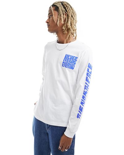 The North Face Mountain - t-shirt manches longues à logo - Bleu