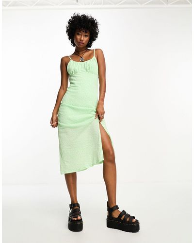 ONLY Exclusive Midi Dress With Side Slit - Green