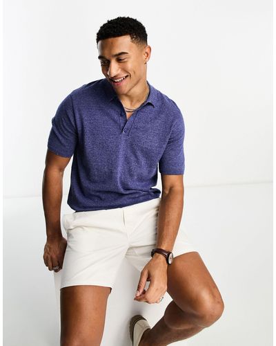 ASOS Knitted Polo T-shirt - Blue