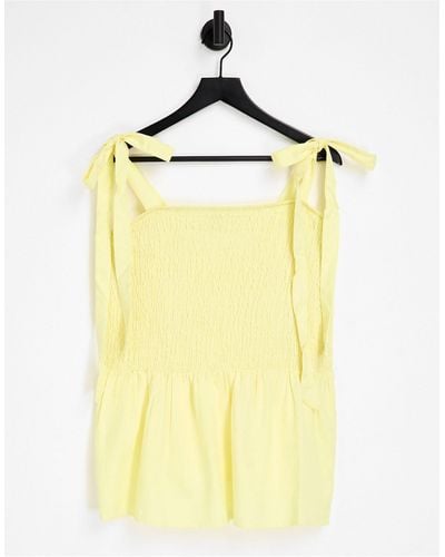 Simply Be – gesmoktes camisole - Gelb