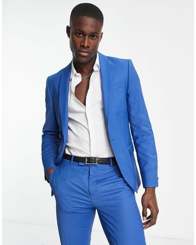 Twisted Tailor Ellroy - Skinny-fit Colbert - Blauw
