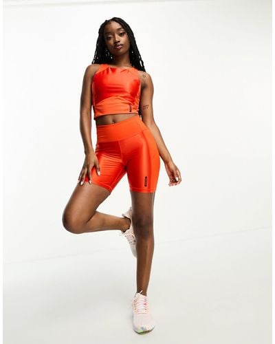 Nike Nike Pro Training Membership Mid Rise 7 Inch Shorts - Orange