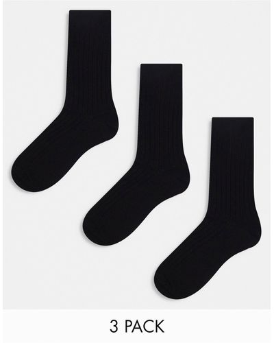 Weekday Noah 3 Pack Socks - Black
