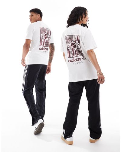 adidas Originals Tennis Unisex Graphic T-shirt With Back Print - White