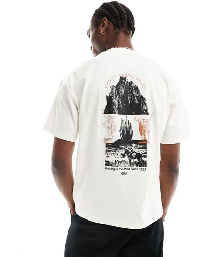 Dickies Pearisburg - t-shirt color sporco con stampa sul retro - Bianco
