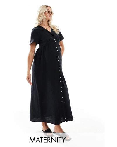 Vero Moda Buttondown Midi Dress - Black