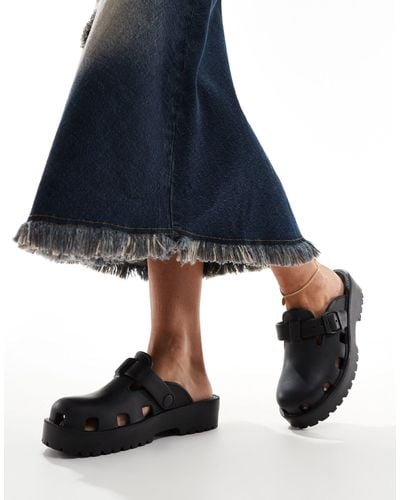 Free People Buckle Detail Clogs - Blue