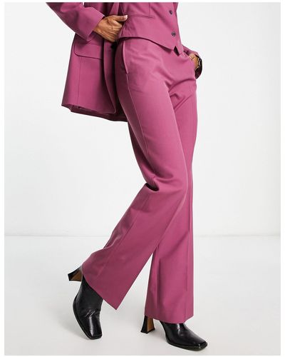 ASOS Hourglass - mix & match - pantaloni da abito slim dritti color prugna - Rosa