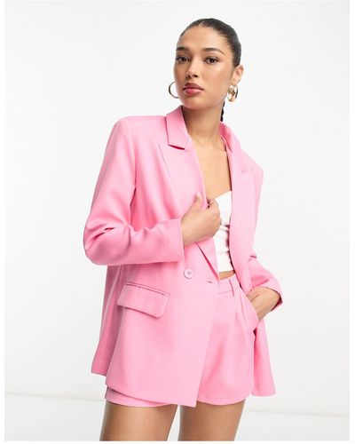 In The Style X Georgia Louise - Double Breasted Blazer - Roze