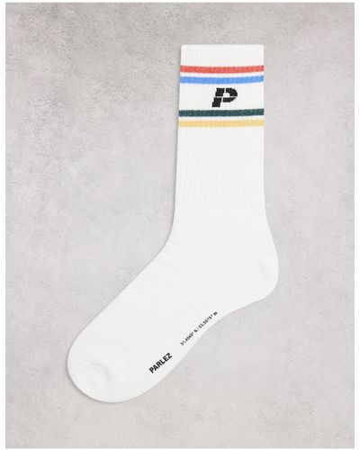Parlez Cotton Logo Socks - White