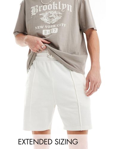 ASOS – schmal geschnittene pikee-shorts - Weiß