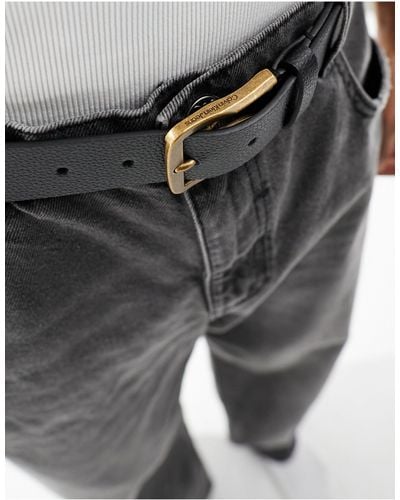 Calvin Klein Classic Flat 35mm Leather Belt - Gray