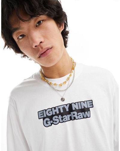 G-Star RAW Eighty Nine Oversized Long Sleeve T-shirt - White