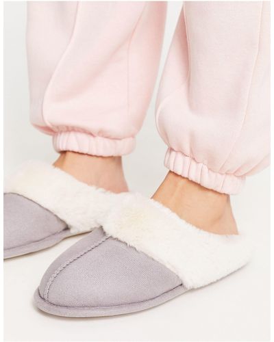 New Look Suedette Mule Slippers - Pink