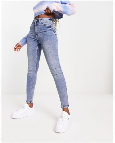 Pimkie – enge jeans mit hohem bund - Blau