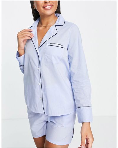 River Island Pyjama Shirt - Blue