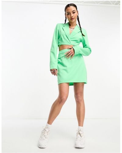 Noisy May Tailored Mini Skirt Co-ord - Green