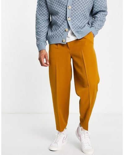 ASOS Smart Oversized Tapered Trousers - Yellow