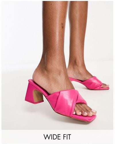 Simply Be Wide Fit Soft Padded Mules - Pink