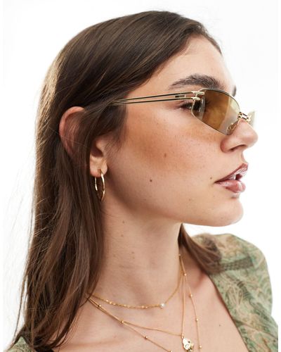 Aire Helix Narrow Metal Sunglasses - Brown