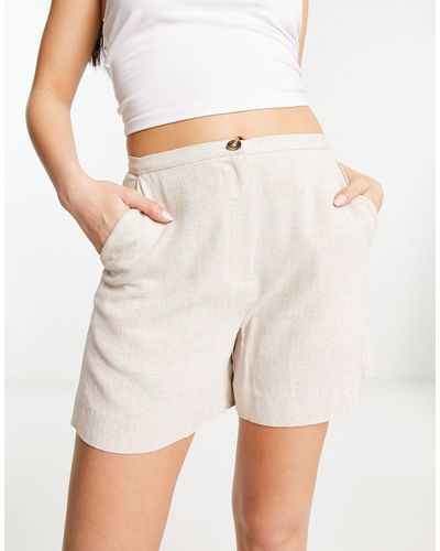 Weekday – kit – shorts aus leinenmischgewebe - Weiß