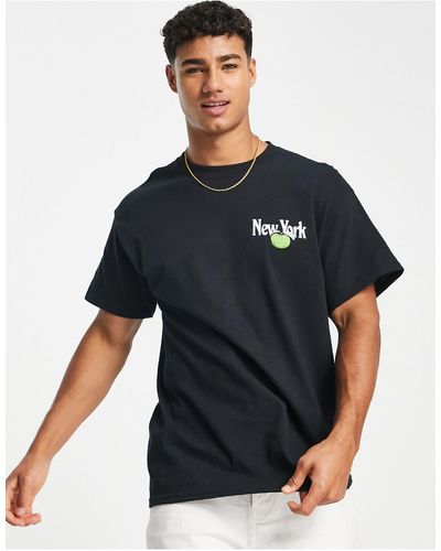 New Look T-shirt à imprimé pomme et new york - Noir