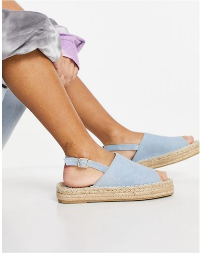 South Beach Espadrilles With Back Strap - Blue