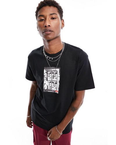 Obey Camiseta negra con detalle fotográfico icon - Negro
