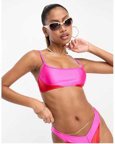 South Beach Crop Style Bikini Top - Pink