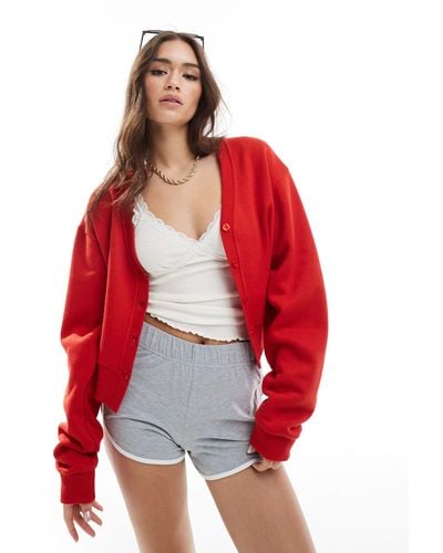 ASOS – strickjacke aus sweatshirt-stoff - Rot
