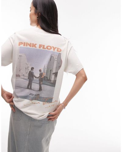 TOPSHOP Oversized T-shirt Met Gelicenseerde Pink Floyd 'wish You Were Here' Print - Grijs