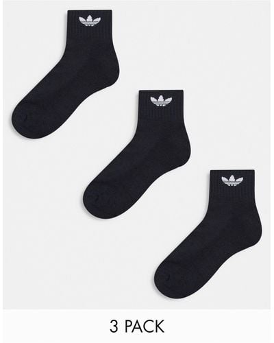 adidas Originals 3 Pack Mid Ankle Socks - Blue