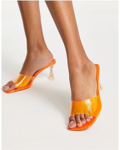 SIMMI Shoes Simmi London - Muiltjessandalen Met Halfhoge Hak - Oranje