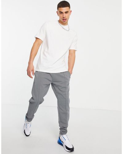 River Island Herringbone jogger And T-shirt Set - Grey