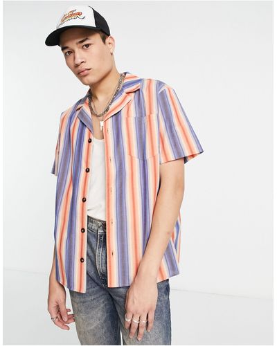 Reclaimed (vintage) Camisa a rayas con solapas - Multicolor