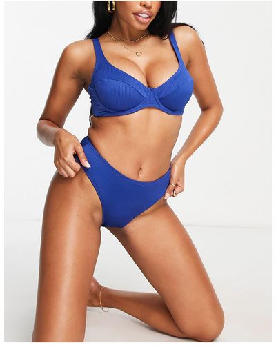 Ivory Rose Fuller Bust Mix & Match Balconette Bikini Top - Blue